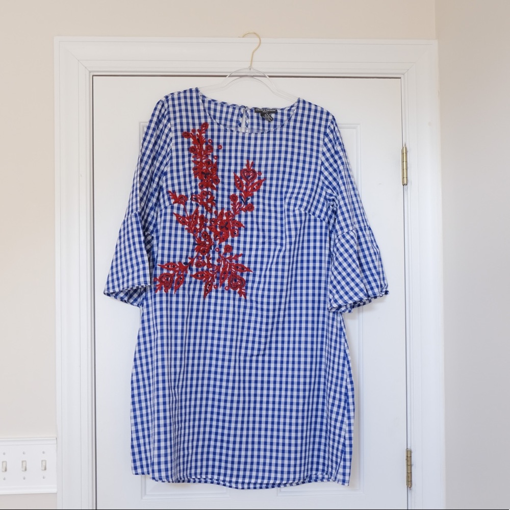 Buffalo Plaid 3/4 Sleeve Dress